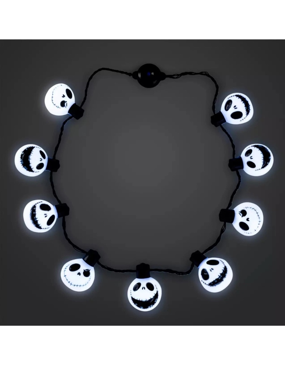 DISNEY STORE NWT nightmare before Christmas light up Jack Skellington necklace